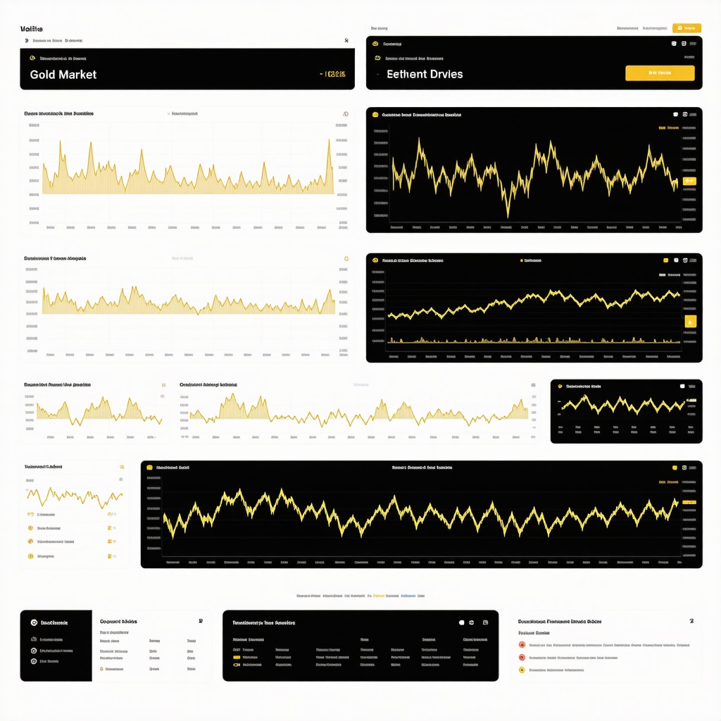 Digital dashboard showcasing AI-powered gold market data and sentiment analysis