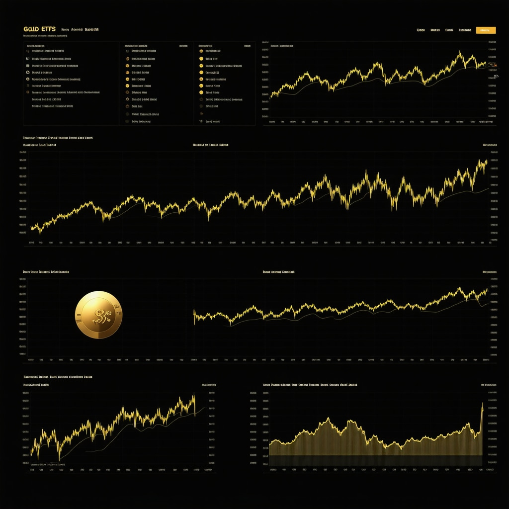 Dashboard showing detailed performance analytics of gold ETFs and mutual funds with charts and graphs