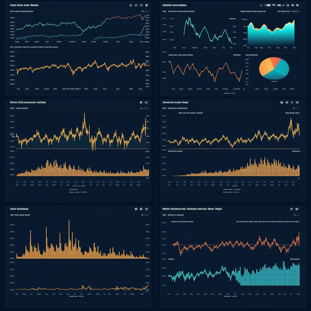 Financial dashboard displaying machine learning models, macroeconomic policy charts, and correlation heatmaps related to gold ETF investing