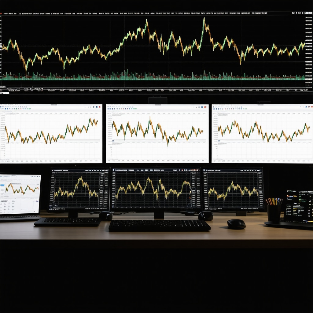Gold day trading workstation with charts, economic calendar, and algorithmic trading tools