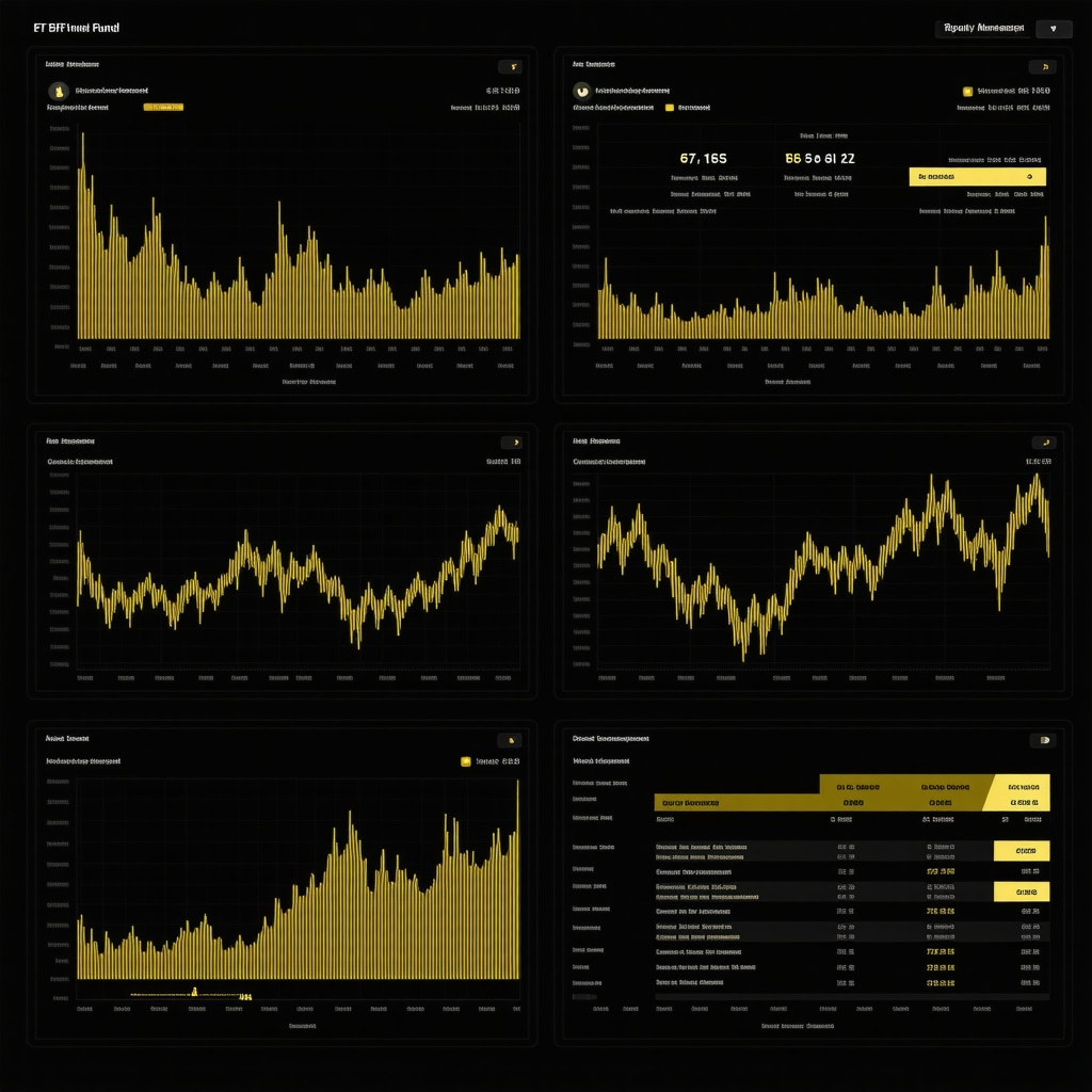 Financial dashboard showing gold ETFs, mutual funds data, and ESG ratings for sophisticated investors