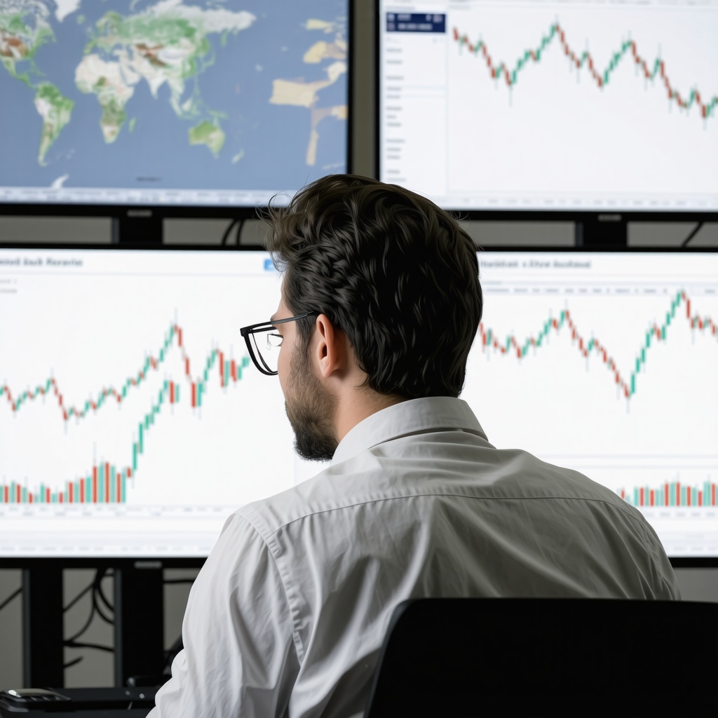 Financial analyst analyzing gold market trends, central bank gold reserves, and dynamic portfolio allocation charts