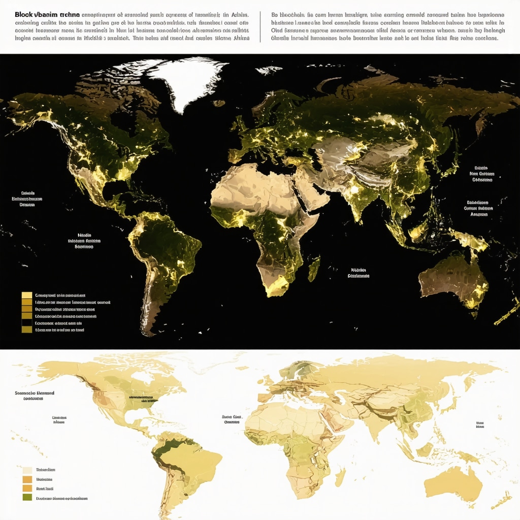 Infographic showing blockchain tracking of gold provenance with regional demand maps