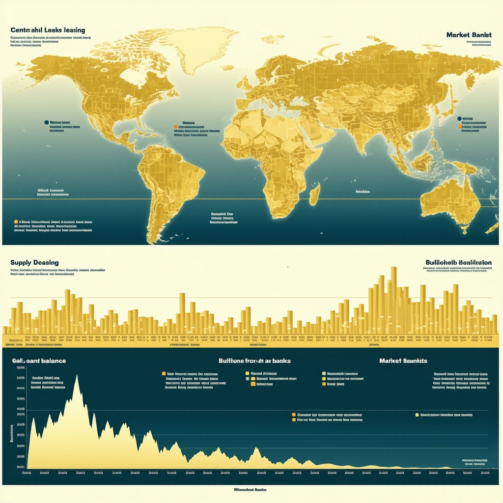 Infographic depicting central bank gold leasing mechanisms and their influence on gold market liquidity and price volatility