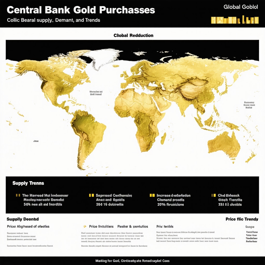 Infographic showing how central bank gold buying influences global gold supply, demand, and prices