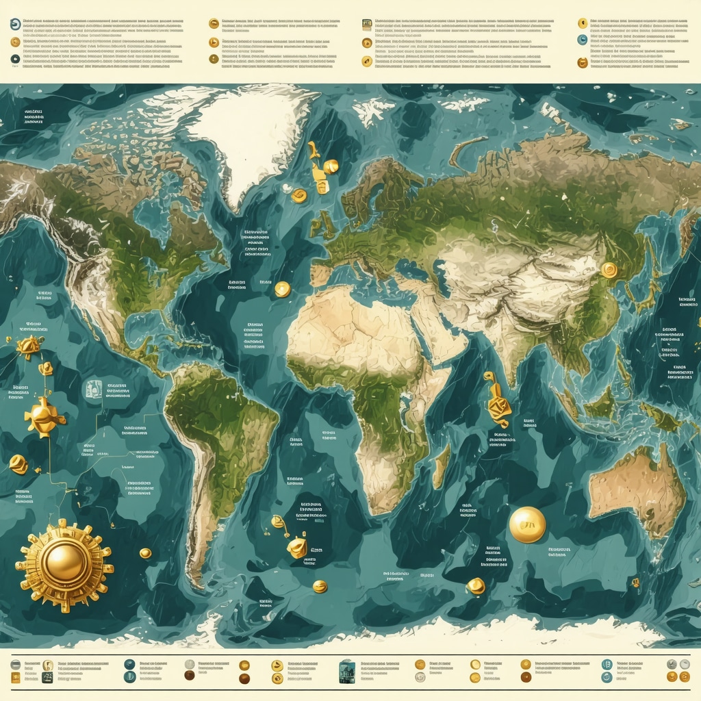 Infographic illustrating global gold supply chain and digital gold platform integration with advanced analytics