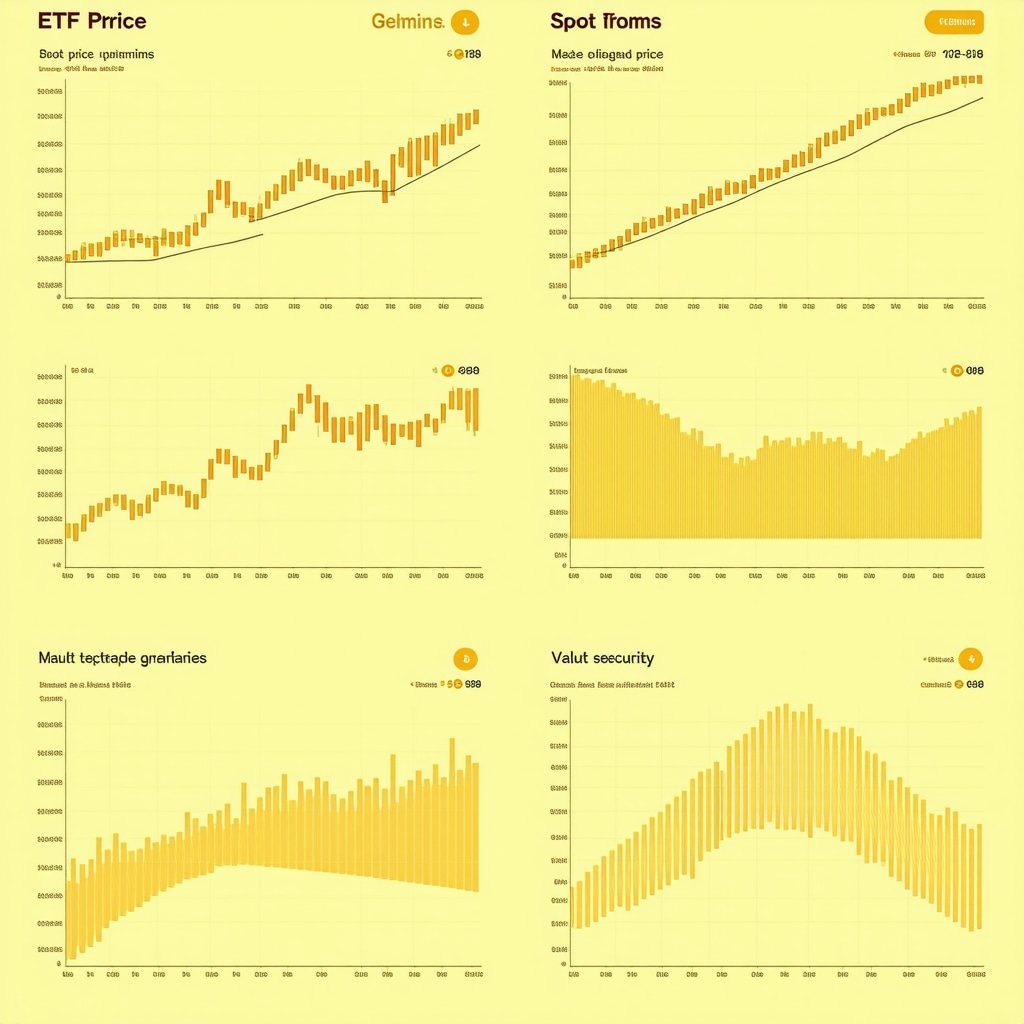 Infographic illustrating Gold ETF price premiums and discounts compared to spot gold, highlighting market and security factors