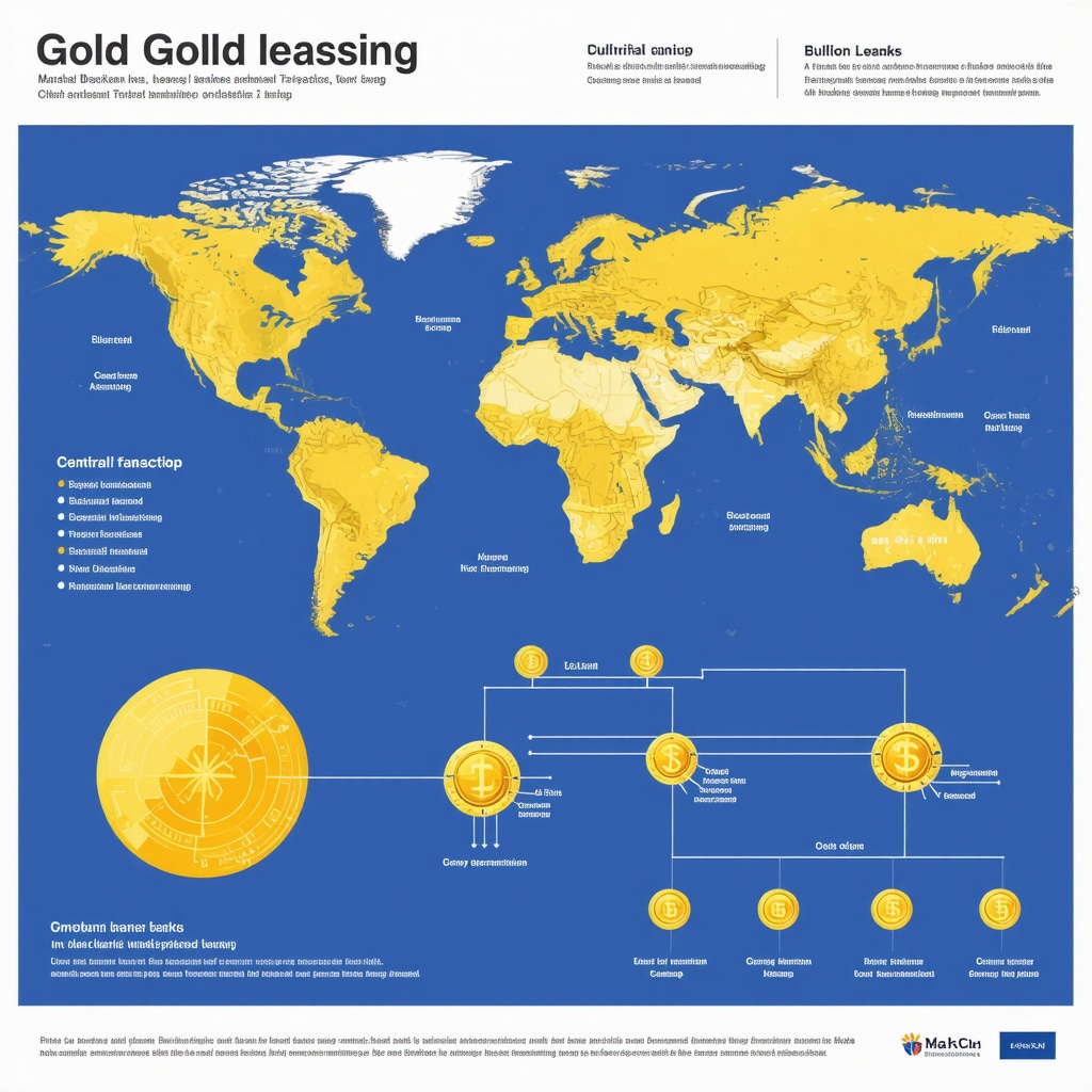 Infographic illustrating gold leasing and swaps processes affecting market liquidity and pricing
