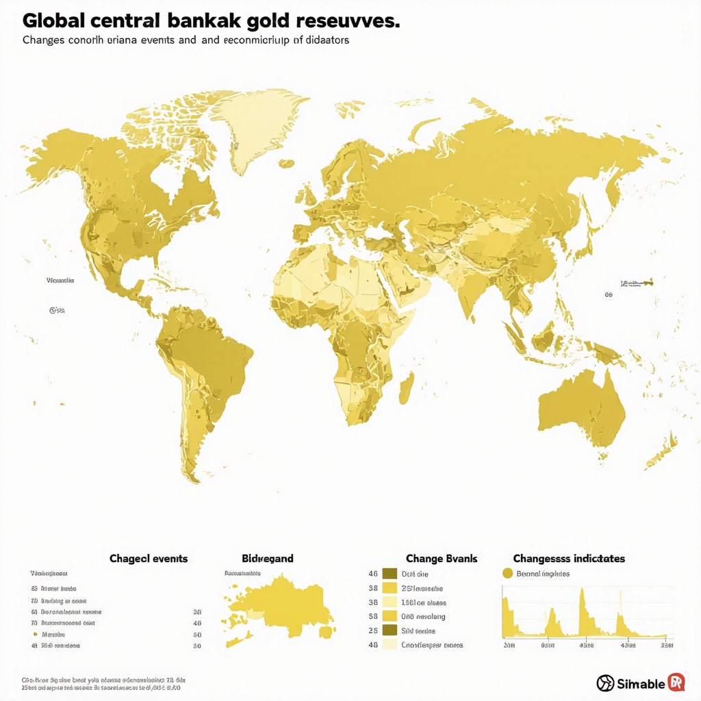 Chart depicting changes in central bank gold reserves correlated with geopolitical and economic events