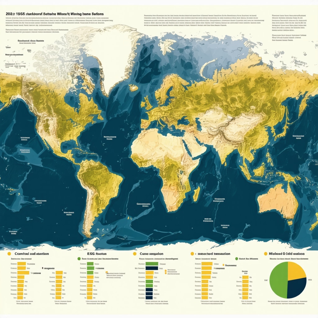 Infographic showing ESG, central bank policies, and geopolitical risks impacting gold markets in 2025
