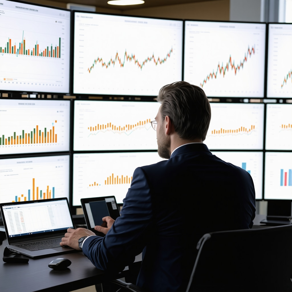 Investor analyzing gold ETFs and mutual funds performance charts and tax documents