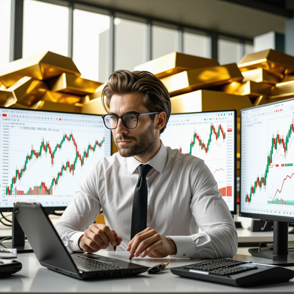 Financial analyst analyzing gold price trends and Gold ETF data using AI-powered tools
