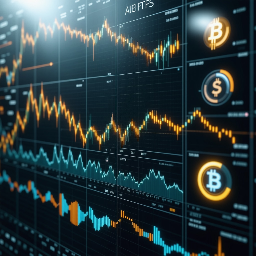 Digital dashboard showing AI analytics for gold ETFs, stocks, and inflation-linked investments