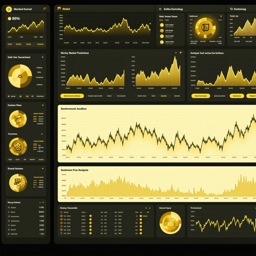 Digital dashboard with AI-powered gold market analytics and charts