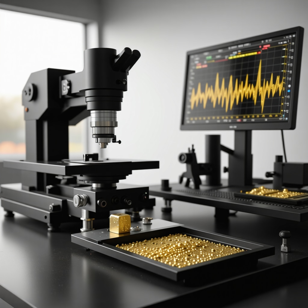 Gold authentication laboratory equipped with LIBS instruments and a digital blockchain provenance verification interface