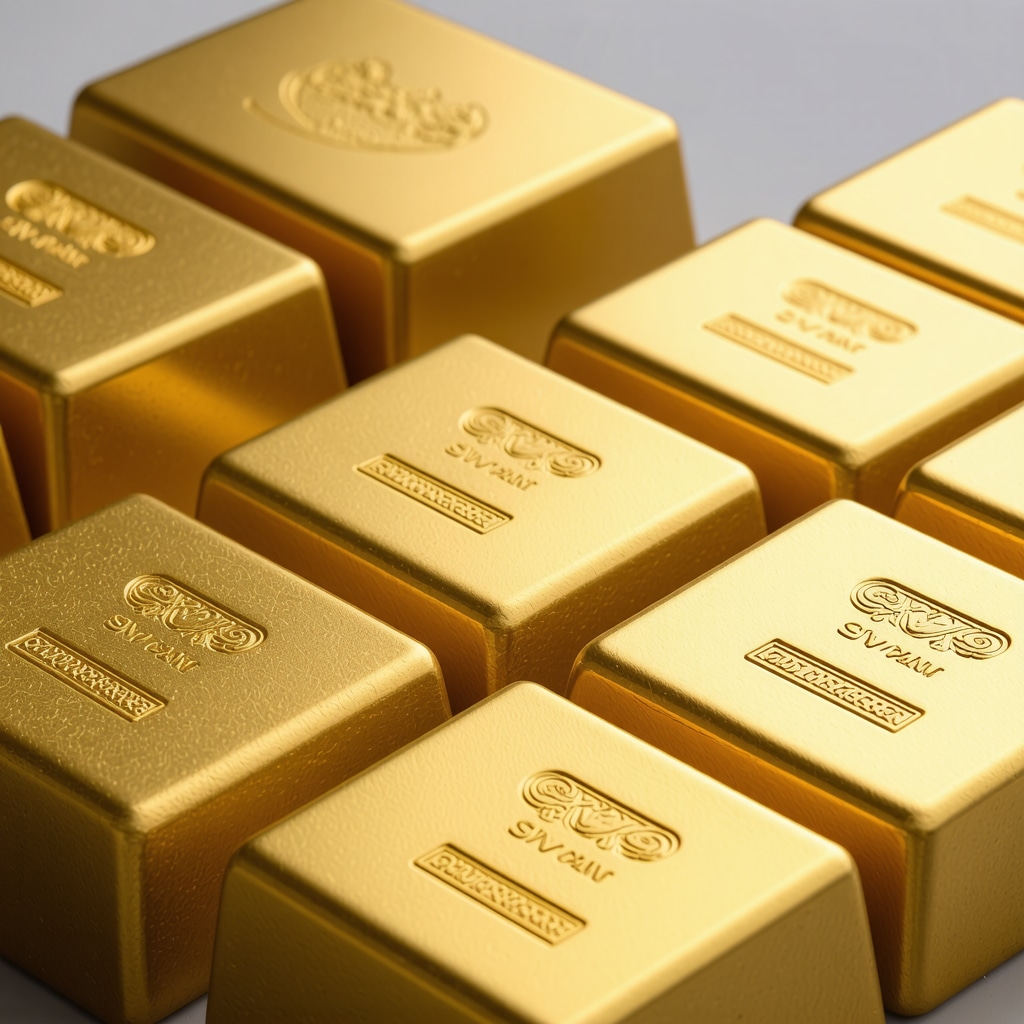 Gold bars with certification marks alongside XRF analyzer for authenticity verification