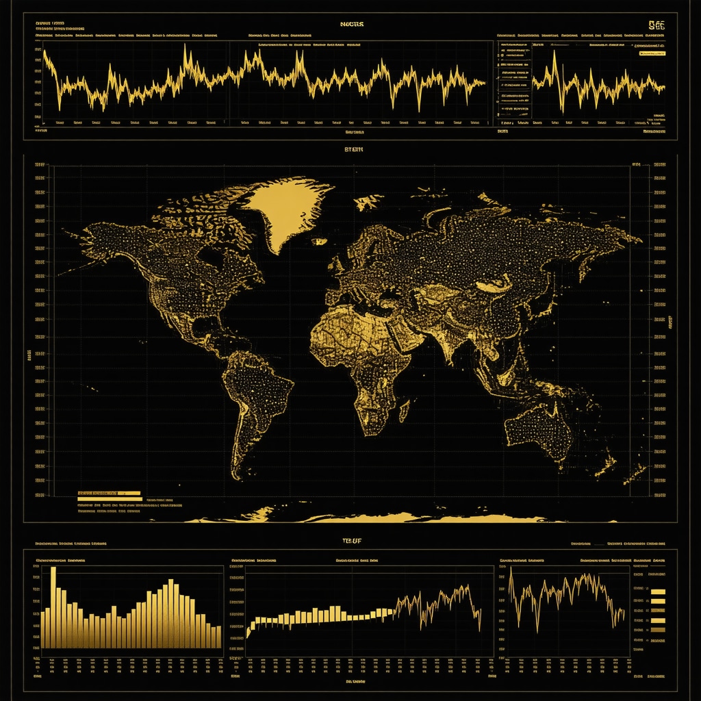 Financial dashboard showcasing gold ETF data, blockchain ledger, and machine learning analytics