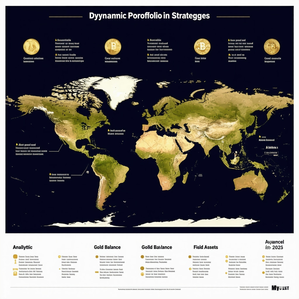 Infographic showing integration of quantitative models, geopolitical insights, and gold-backed digital assets in gold investment strategy