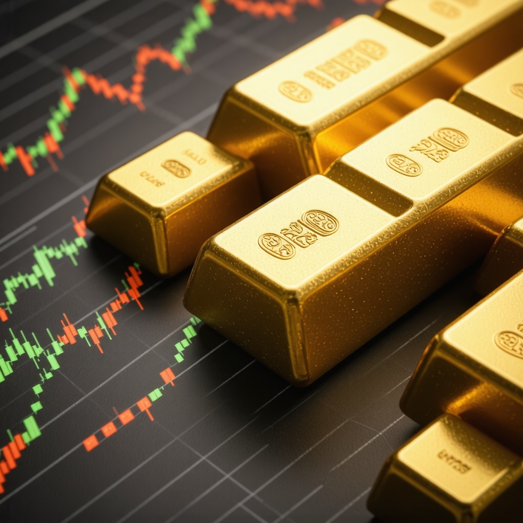 Financial chart showing gold bars and economic indicators like inflation and real interest rates