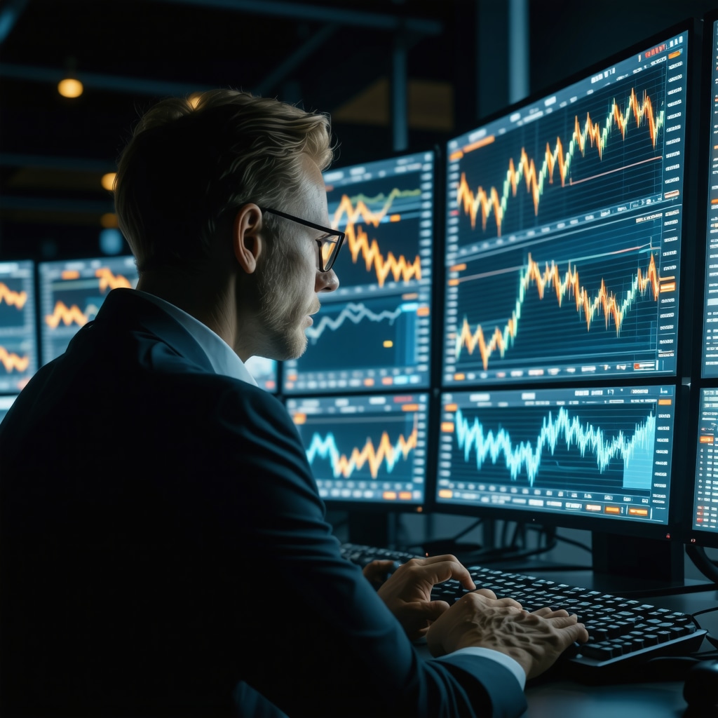 Financial analyst analyzing gold price charts and central bank data