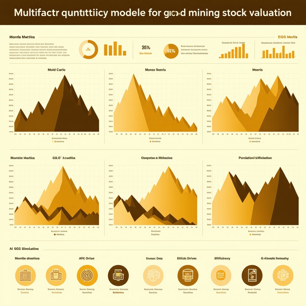 Infographic illustrating multifactor quantitative analysis and ESG integration in gold mining stock evaluation