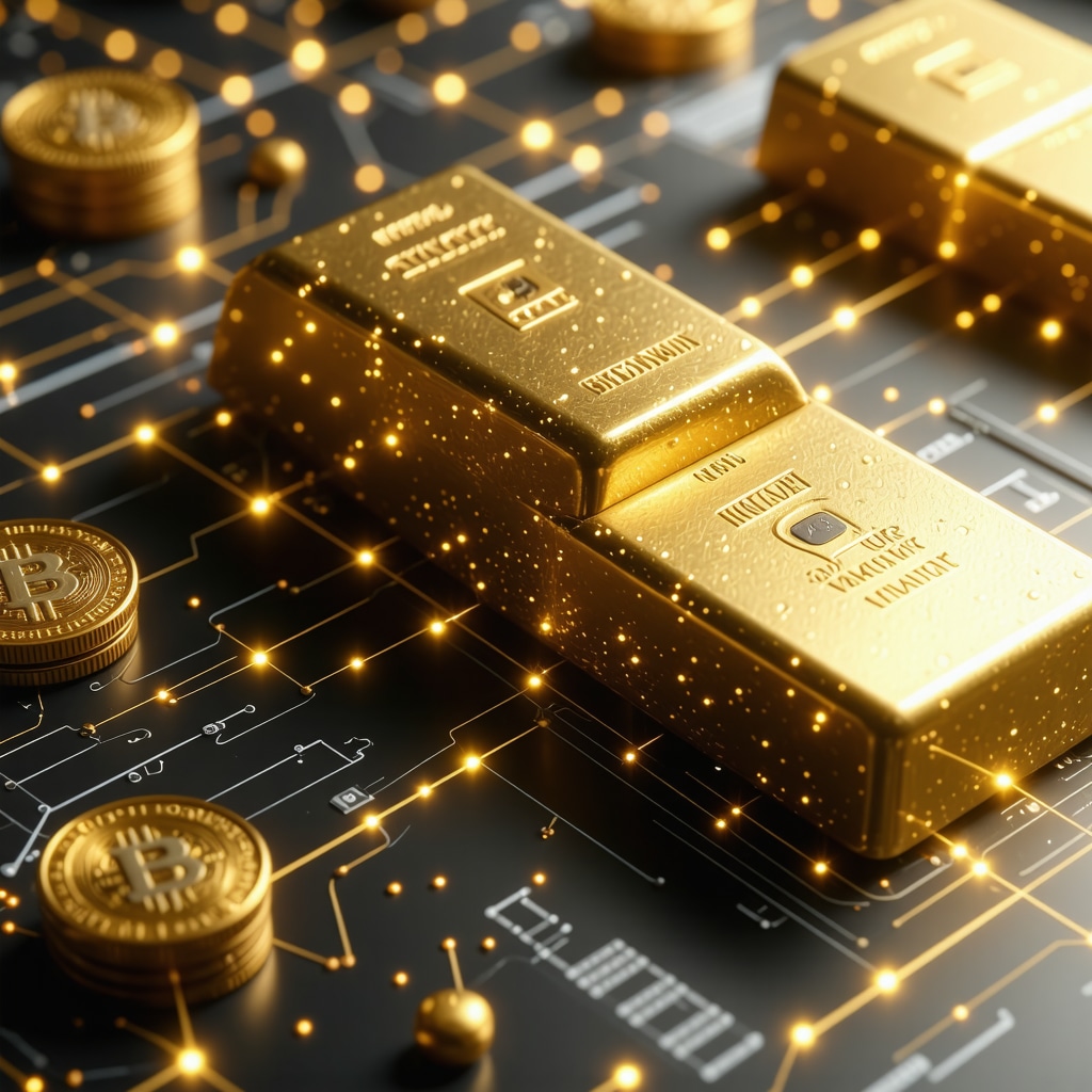 Digital network overlay on physical gold representing advanced technology in dealer verification