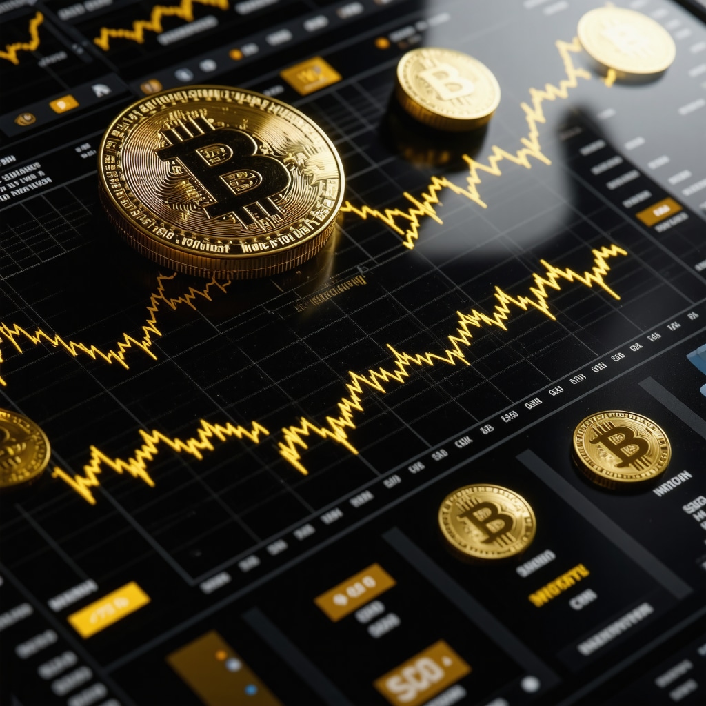 Advanced gold investment charts and blockchain token representation