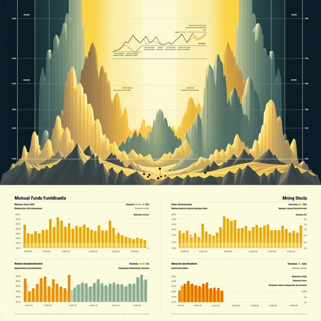 Infographic illustrating allocation and strategic considerations between gold ETFs, mutual funds, and mining stocks