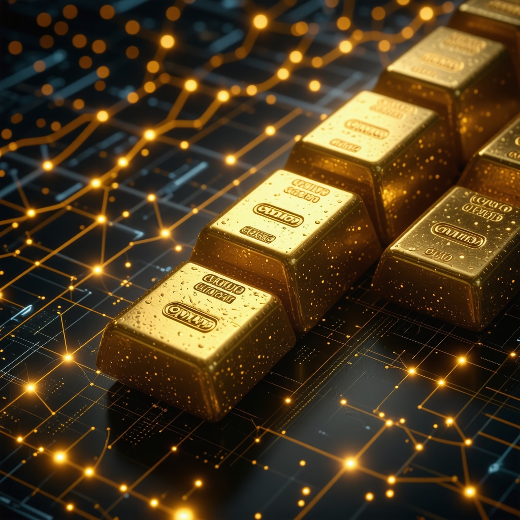 Visualization showing quantum computing and behavioral finance impacting gold price predictions
