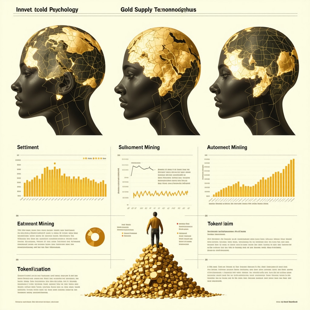 Infographic showing how investor emotions and technological advances affect gold supply and demand dynamics