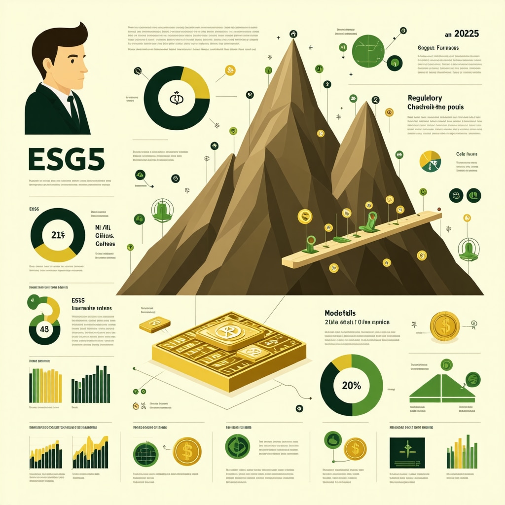 Infographic showing AI technology, ESG factors, and regulatory frameworks influencing gold market dynamics in 2025