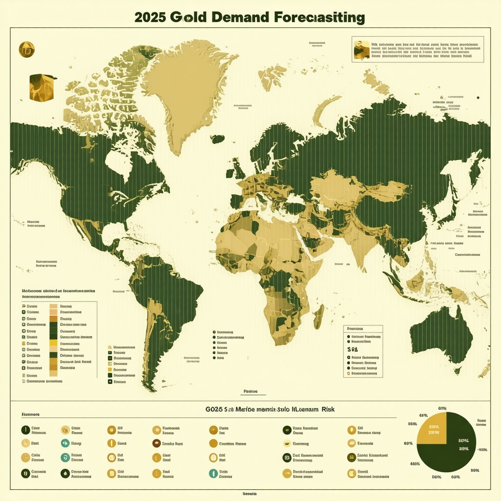 Infographic showing ESG, ML models, and geopolitical risks impacting gold demand forecasting in 2025