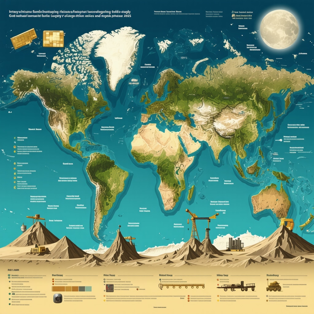 Infographic showing how technology, geopolitical events, and central bank policies influence gold supply and demand dynamics