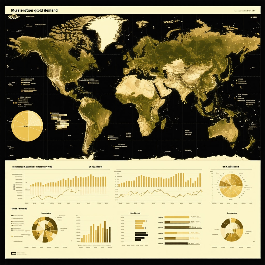 Infographic showing how geopolitical volatility, technological advances, and ESG regulations impact gold demand dynamics