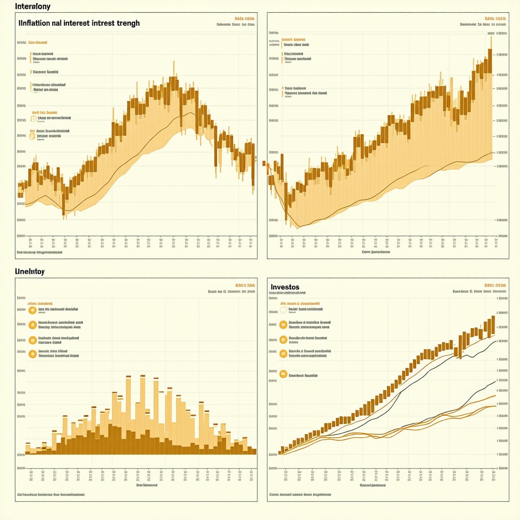Infographic showing how inflation, real interest rates, currency strength, and investor psychology influence gold demand and prices in 2025