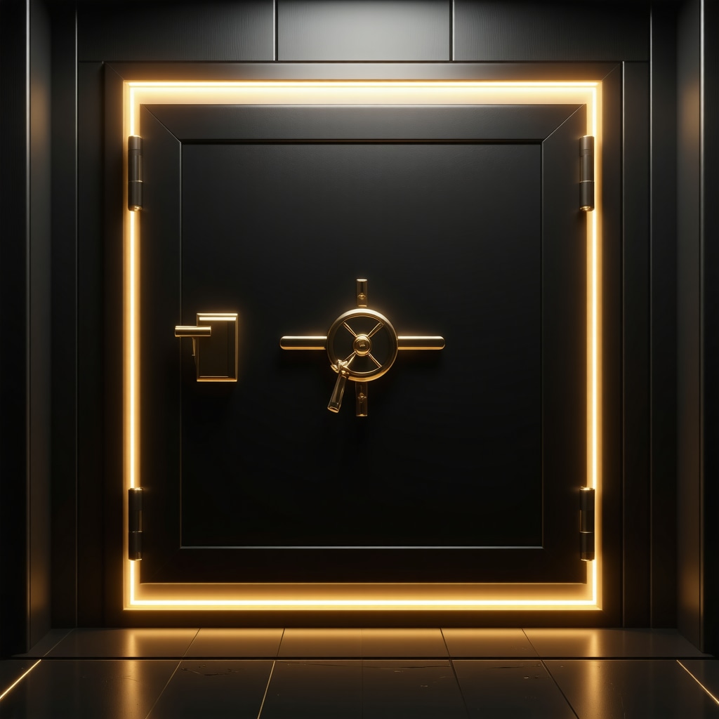 High-tech smart safe for gold storage featuring biometric access and IoT sensors
