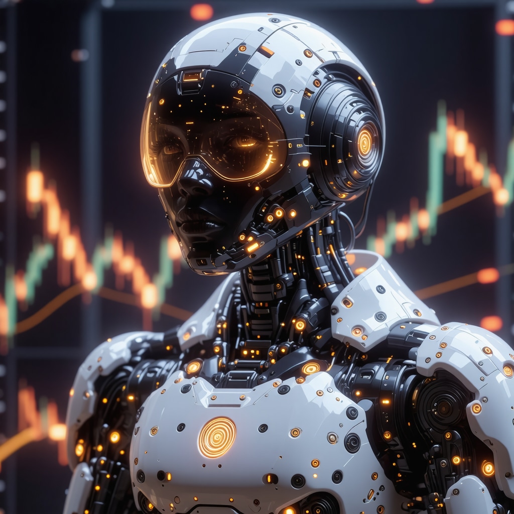 Futuristic AI system analyzing gold market data on a digital screen