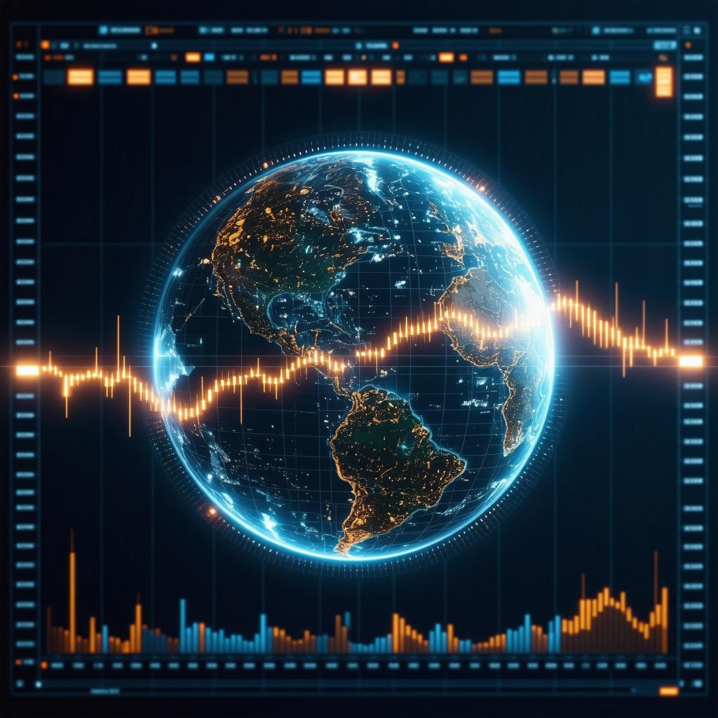 Futuristic AI interface analyzing gold market trends with data visualization