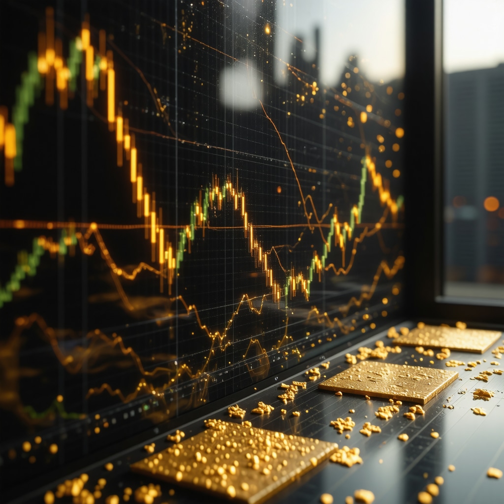 Futuristic AI analyzing financial data for gold risk management
