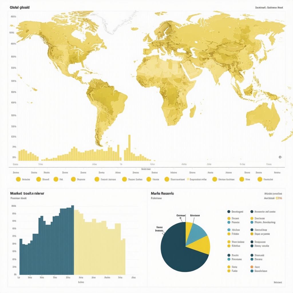 Digital analytics dashboard displaying gold reserve trends and market data