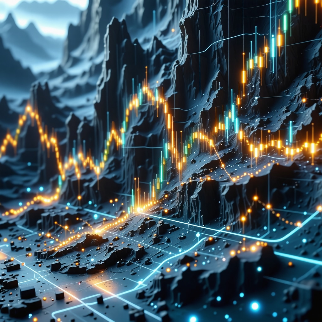 Illustration of machine learning algorithms analyzing stock market data for gold investments