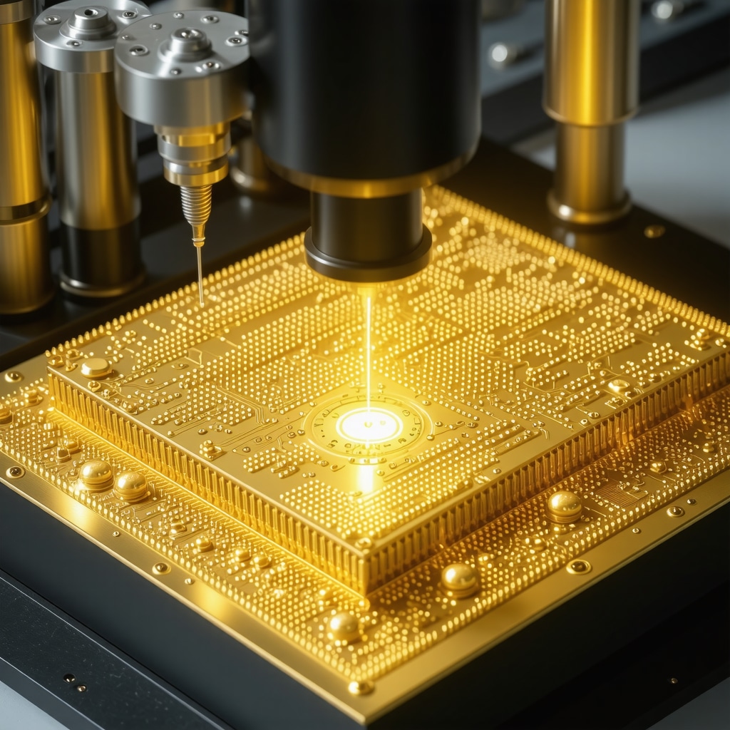 Gold components in quantum computing and flexible electronics in a high-tech lab