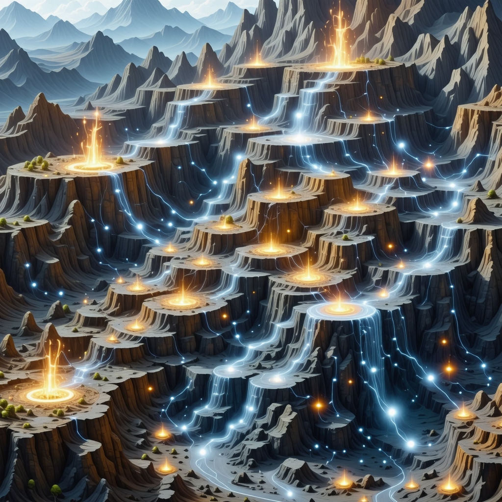 Futuristic digital blockchain overlay on gold mining site highlighting transparency and sustainability