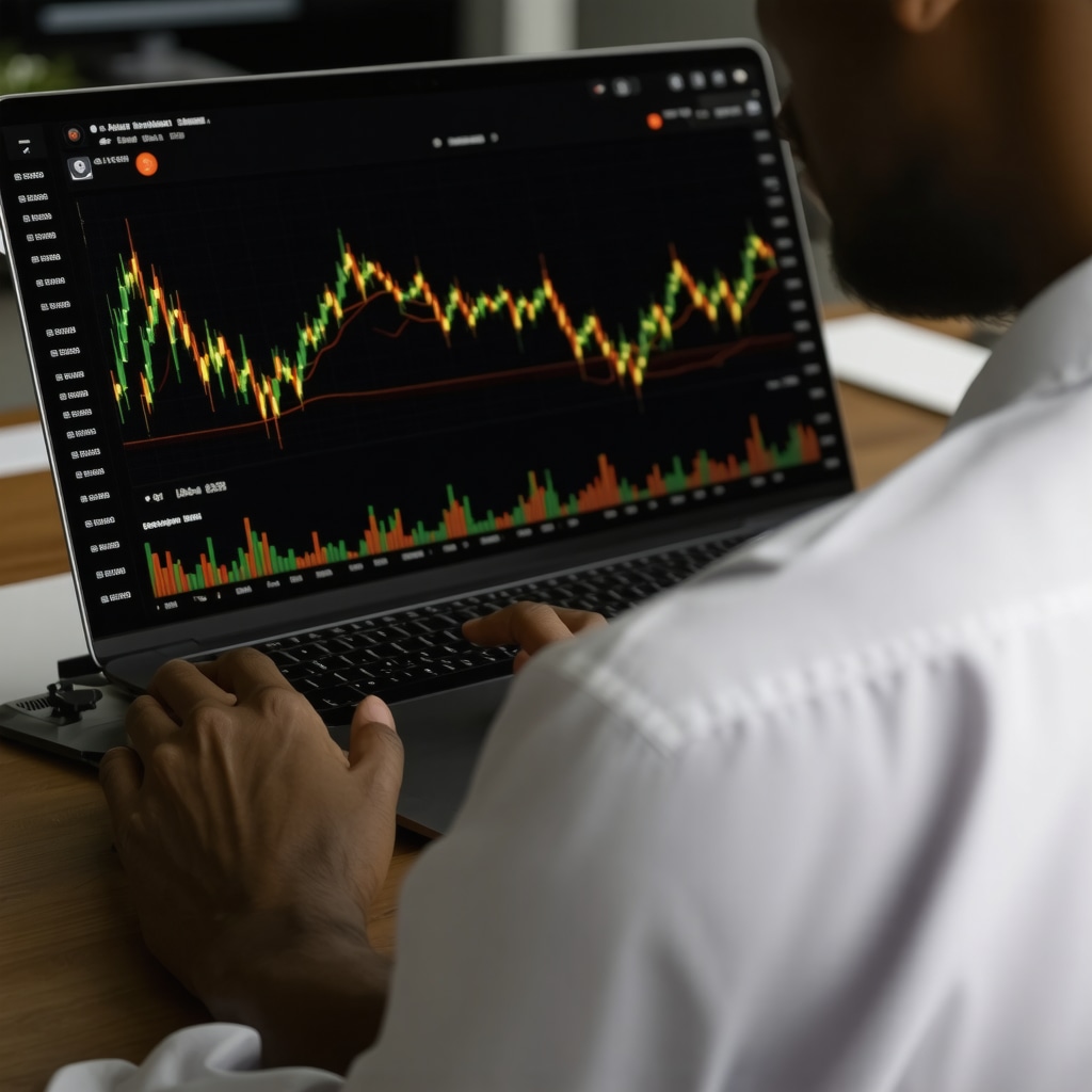 Futuristic gold trading platform showcasing blockchain and digital analytics