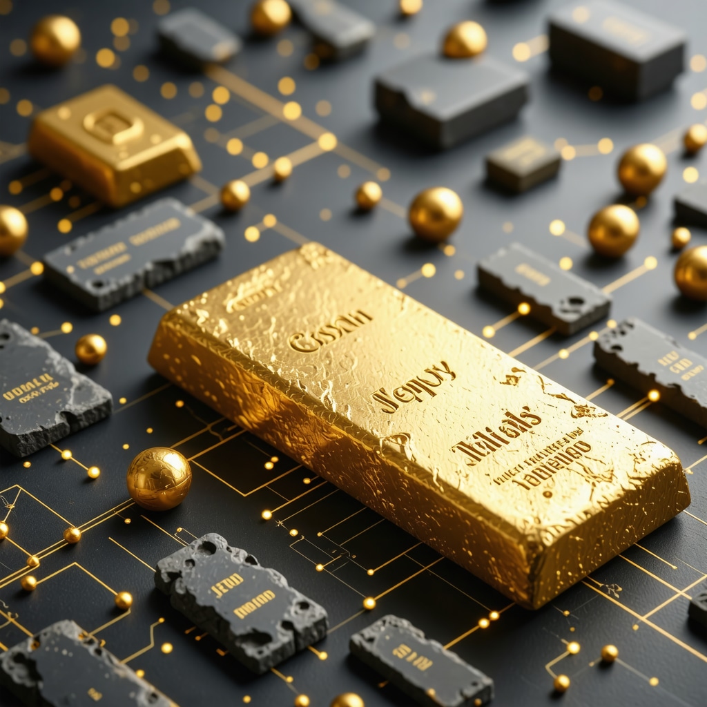 Blockchain ledger illustrating gold provenance verification