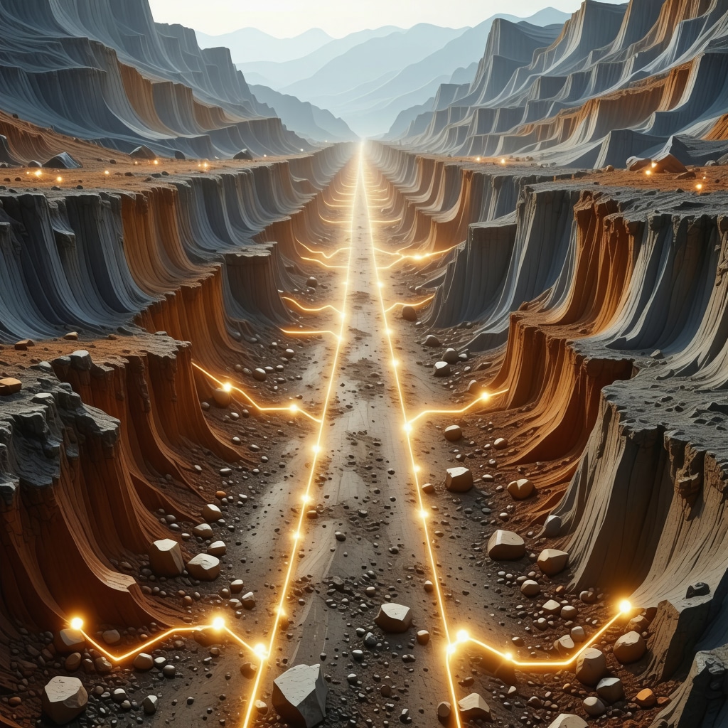 Digital blockchain network illustrating gold supply chain from mining to consumer with interconnected nodes.
