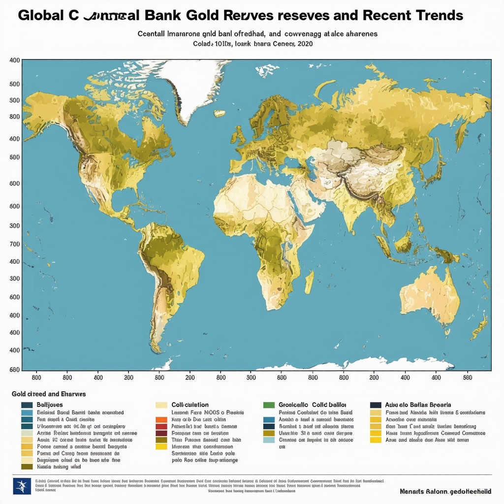 Map illustrating central bank gold holdings and recent purchasing trends