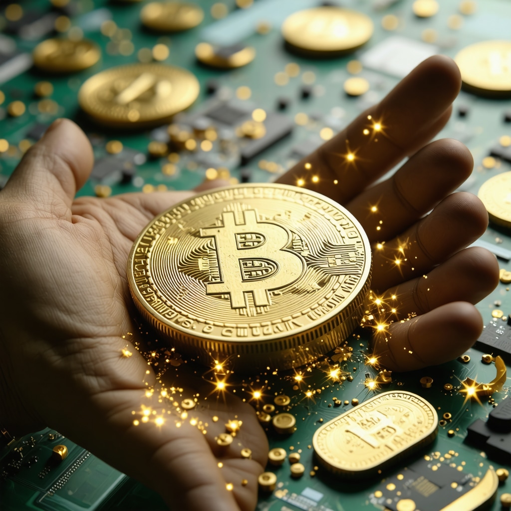 Visual representation of blockchain-based gold tokens symbolizing digital gold investments in 2025
