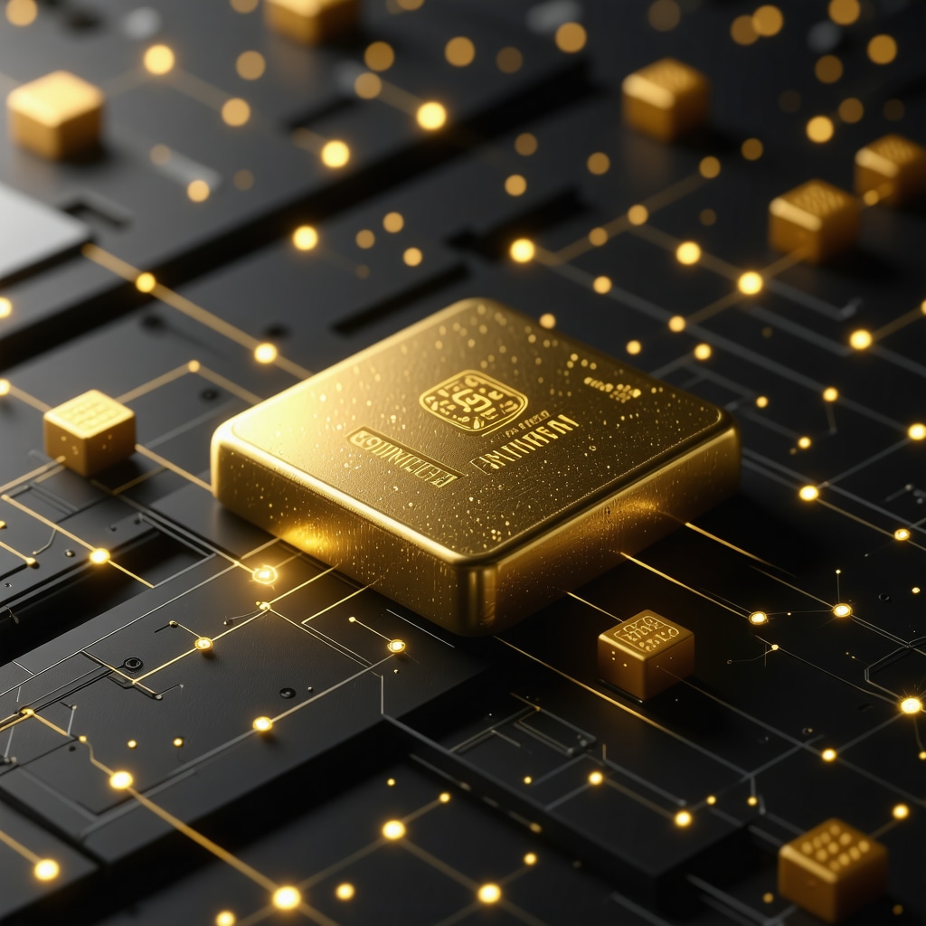 Illustration of digital gold trading platform using blockchain technology