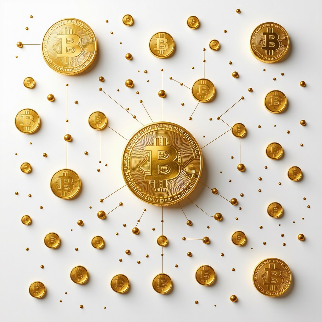 Futuristic digital gold tokens representing blockchain-backed gold investments